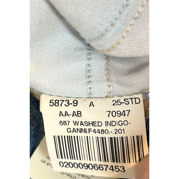 Ganni Jeans Denim Size 25 Washed Indigo Straight Leg - Picture 3 of 6